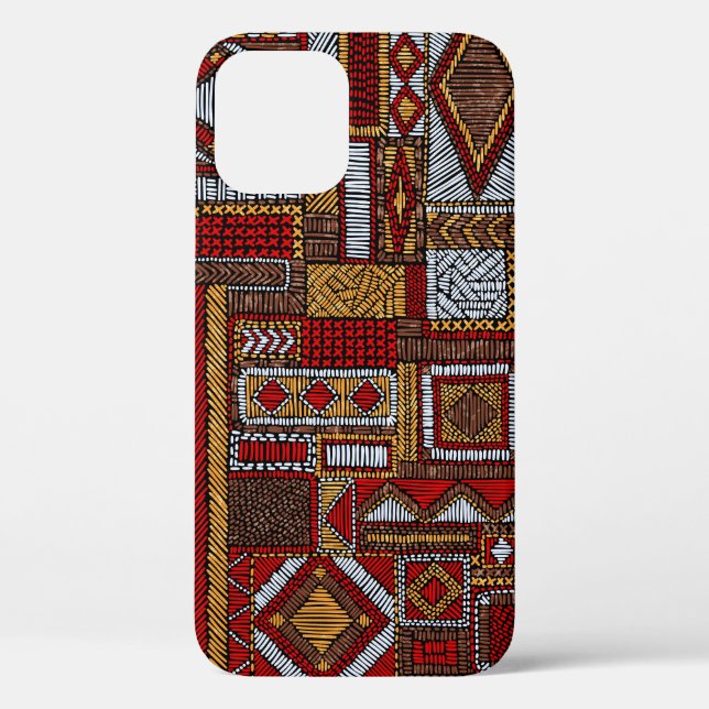 Patchwork-Stil bestickter ethnischer Druck Case-Mate iPhone Hülle (Rückseite)