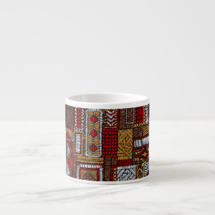 Patchwork-Stil bestickter ethnischer Druck Espressotasse