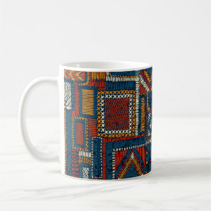 Patchwork-Stil bestickter Vintage-Druck Kaffeetasse