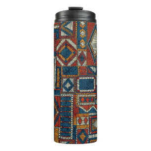 Patchwork-Stil bestickter Vintage-Druck Thermosbecher