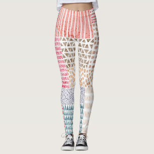 Patchwork-Stil Süßes Doodle-Muster Leggings