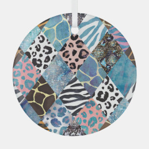 Patchwork-Stil, Wasserfarben-Collage-Muster. Ornament Aus Glas