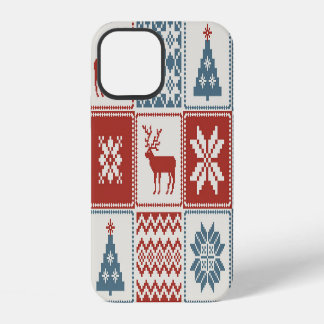 Patchwork-Stil: Weihnachtliches Ornamentmuster iPhone 12 Hülle