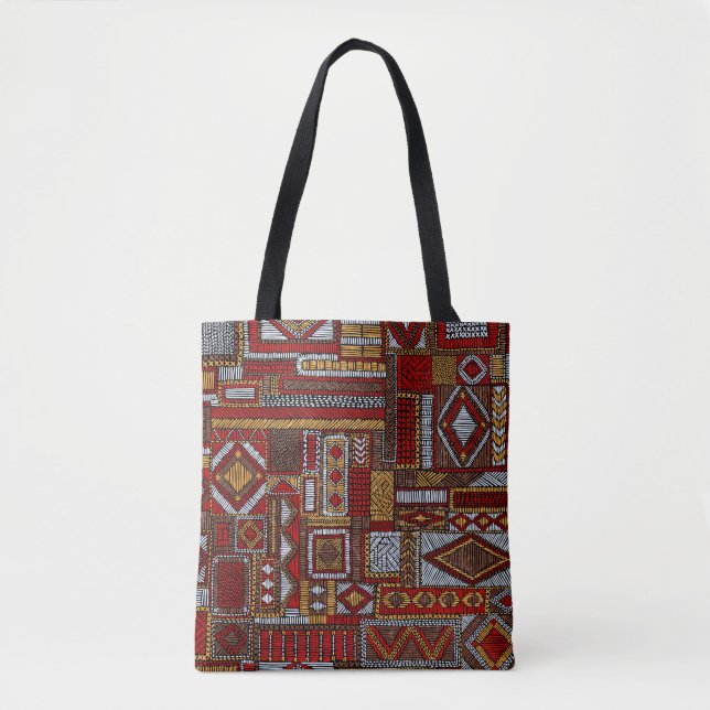 Patchwork Style bestickt Ethnic Print (Vorderseite)
