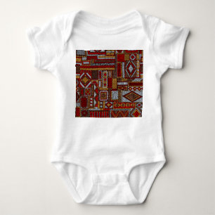 Patchwork Style bestickt Ethnic Print Baby Strampler