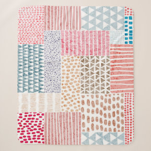 Patchwork Style Niedlich Doodle Muster Sherpadecke