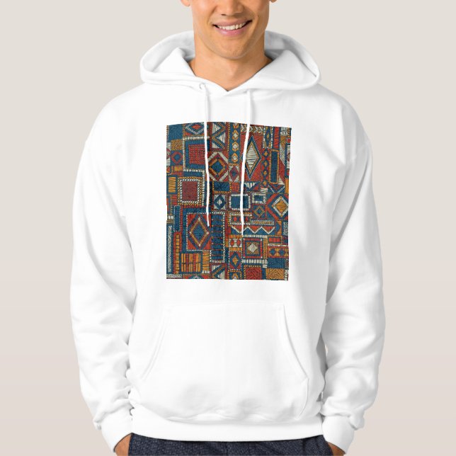 Patchwork Style Stilbestickt Vintag Hoodie (Vorderseite)