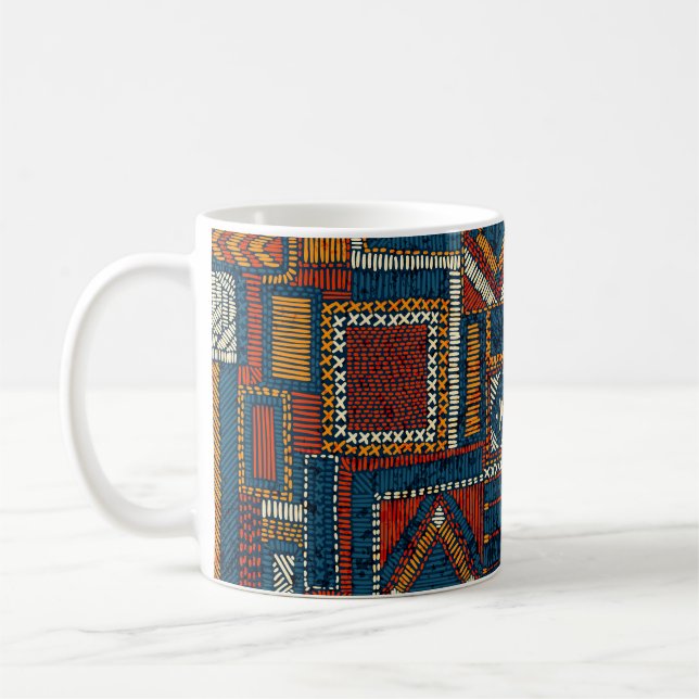 Patchwork Style Stilbestickt Vintag Kaffeetasse (Links)