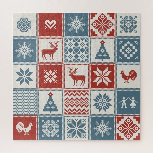 Patchwork Style: Weihnachts-Ziermuster Puzzle (Vertikal)