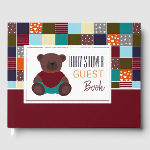 Patchwork Teddy Bear, Babydusche Gästebuch