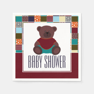 Patchwork Teddy Bear, Babydusche Serviette