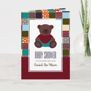 Patchwork-Teddybär, Babyparty-Einladung Einladung