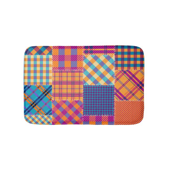 Patchwork Textil: nahtlos Vintages Muster. Badematte (Vorderseite)