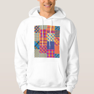 Patchwork-Textil: nahtloses Vintage-Muster. Hoodie