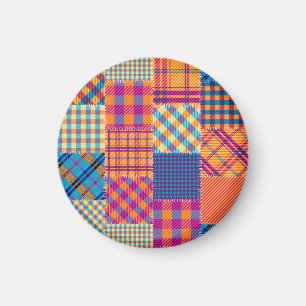 Patchwork-Textil: nahtloses Vintage-Muster. Magnet