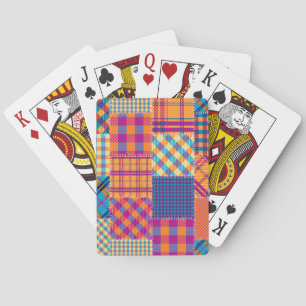 Patchwork-Textil: nahtloses Vintage-Muster. Spielkarten
