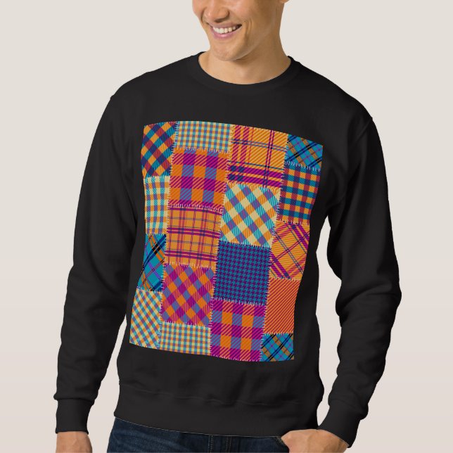 Patchwork-Textil: nahtloses Vintage-Muster. Sweatshirt (Vorderseite)