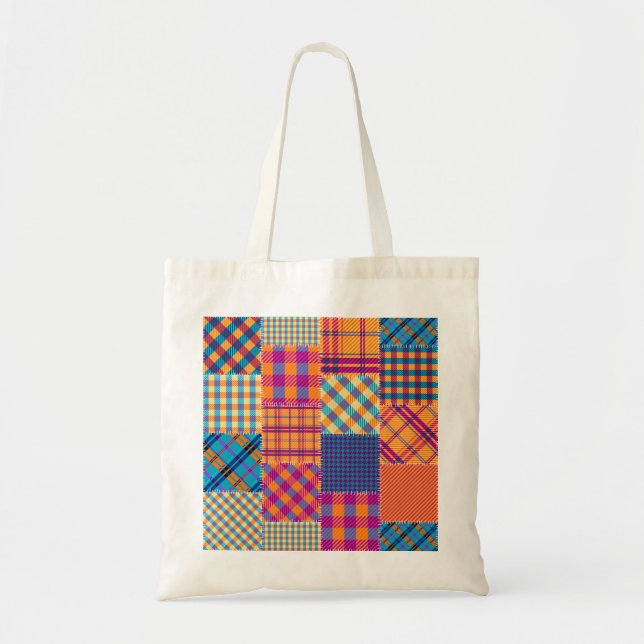 Patchwork-Textil: nahtloses Vintage-Muster. Tragetasche (Vorne)
