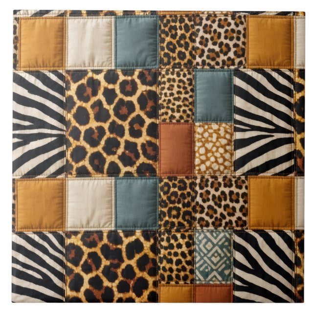 Patchwork-Tierdruck Fliese (Vorderseite)