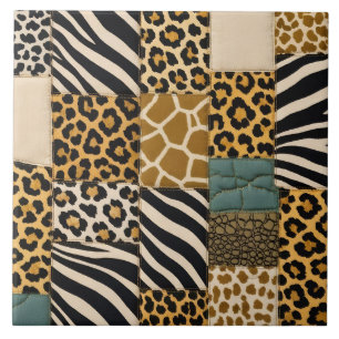 Patchwork-Tierprint Fliese