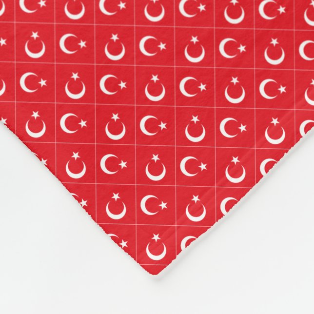 Patchwork Türkei Flaggenmuster Fleecedecke (Ecke)