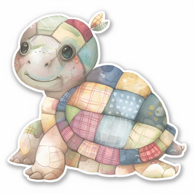 Patchwork Turtle Sticker (Vorderseite)