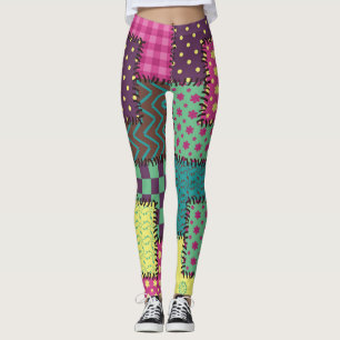 Patchwork: Vielfältige Muster Hintergrund Leggings