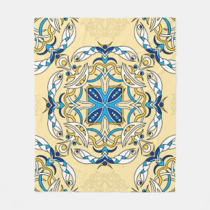 Patchwork Vintage arabische Blütentexte Fleecedecke