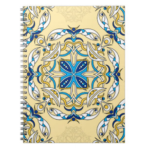 Patchwork Vintage arabische Blütentexte Notizblock