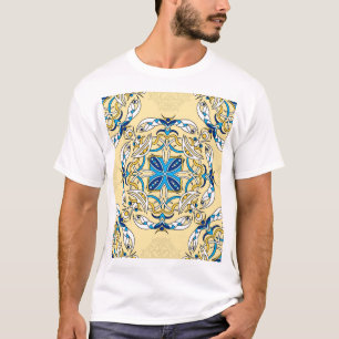 Patchwork Vintage arabische Blütentexte T-Shirt