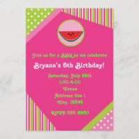 Patchwork Watermelon GRILLEN Picnic Party Einladun