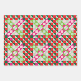 Patchwork Weihnachten Geschenkpapier Set