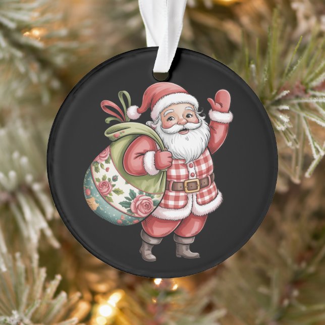 Patchwork Weihnachten Retro froh und hell Ornament (Baum)
