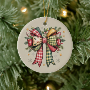 Patchwork-Weihnachts-Schale-Rostige Feiertage Keramik Ornament