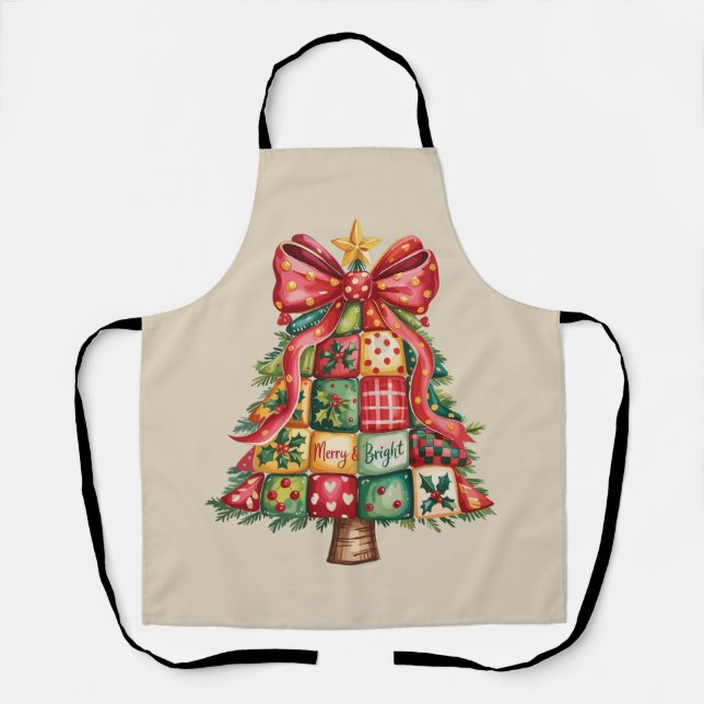 Patchwork-Weihnachtsbaum Coquette Xmas Baum  Schürze (Vorderseite)