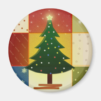 Patchwork-Weihnachtsbaum Magnet
