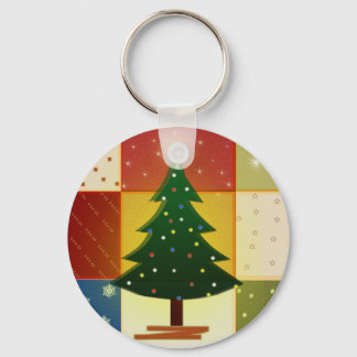 Patchwork-Weihnachtsbaum Schlüsselanhänger