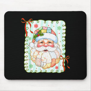 Patchwork-Weihnachtsmann-Gesicht Coquette Frohe We Mousepad