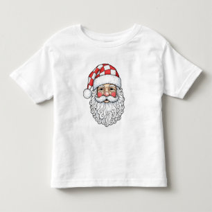 Patchwork-Weihnachtsmann-Gesicht-Doodle-Art-Stift- Kleinkind T-shirt