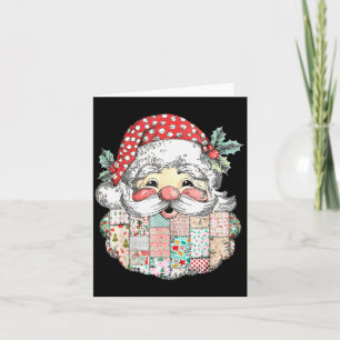 Patchwork-Weihnachtsmann-Gesicht Vintage Frohe Wei Karte