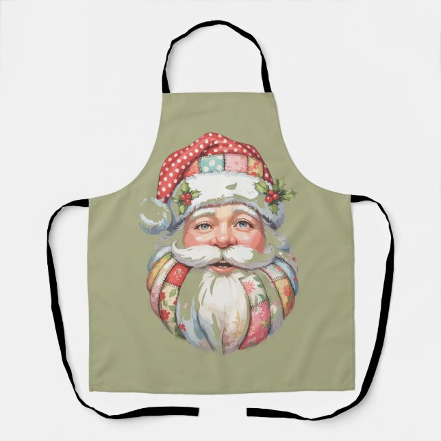 Patchwork Weihnachtsmann Weihnachten Retro  Schürze (Vorderseite)