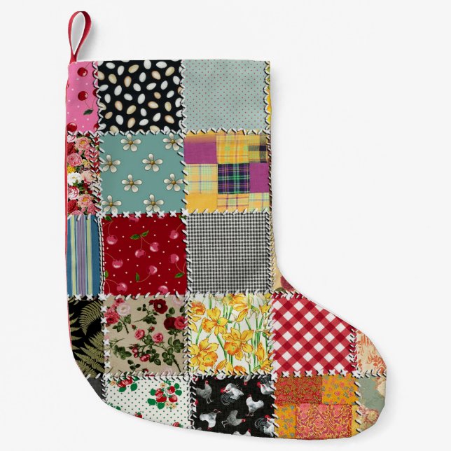 Patchwork-WeihnachtsStrumpf Kleiner Weihnachtsstrumpf (Vorderseite)