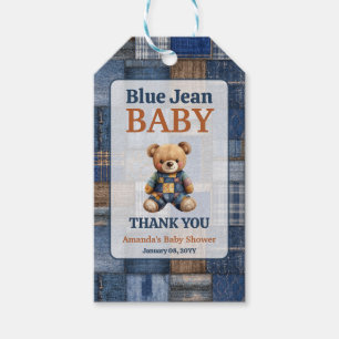 Patchwork Western-Denim-Bär Blaues Jeans-Baby-Part Geschenkanhänger