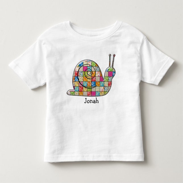 Patchworkschnecke Kleinkind T-shirt (Vorderseite)