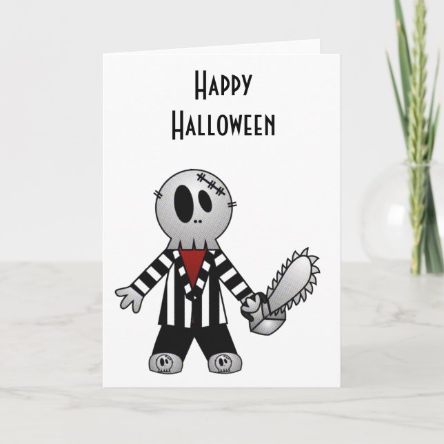 PATCHY CHAINSAW HALLOWEEN SKELETON KARTE (Vorderseite)