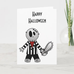PATCHY CHAINSAW HALLOWEEN SKELETON KARTE