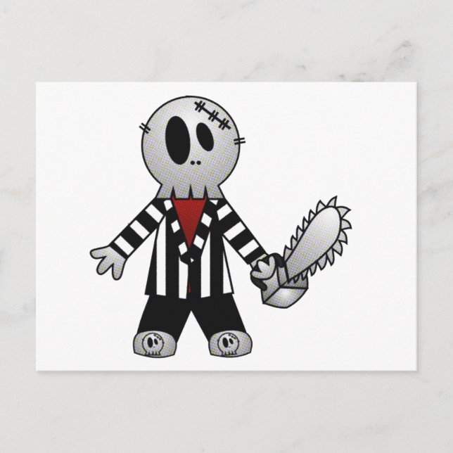 PATCHY CHAINSAW HALLOWEEN SKELETON POSTKARTE (Vorderseite)