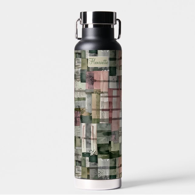 Patchy Mauve, Taupe, Sage Trinkflasche (Vorne)