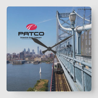 PATCO Philadelphia Skyline Wall Clock - Square Quadratische Wanduhr