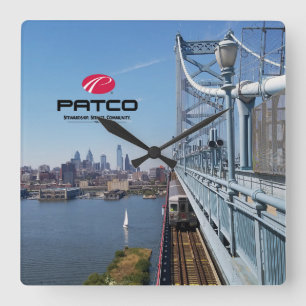 PATCO Philadelphia Skyline-Wanduhr - Quadrat Quadratische Wanduhr
